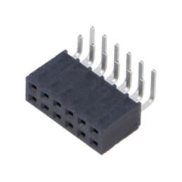 Conector: şiruri pini; mamă; PIN: 12; 2,54mm; gold flash; THT; soclu