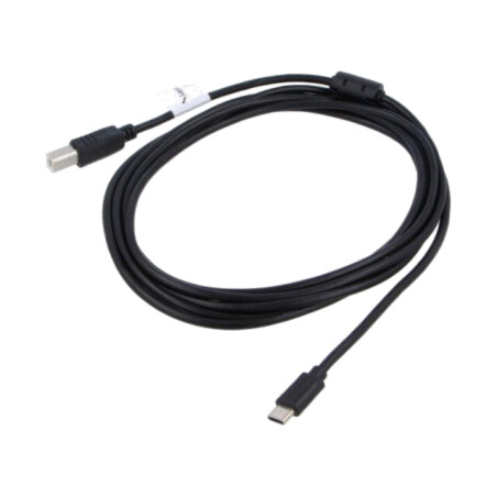 Cablu; USB 2.0; USB B mufă,USB C mufă; aurit; 3m; negru; Fire: Cu