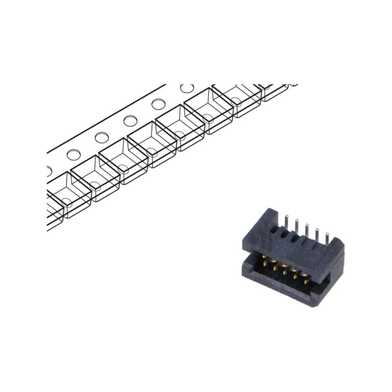 Conector: PCB-PCB; tată; PIN: 10; 1,27mm; TFM; aurit; SMT; soclu; 3,7A Conector: PCB-PCB; tată; PIN: 10; 1,27mm; TFM; aurit; SMT; soclu; 3,7A