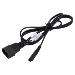 Cablu; 2x0,5mm2; IEC C14 tată,IEC C7 mamă; PVC; 1,5m; negru; 2,5A