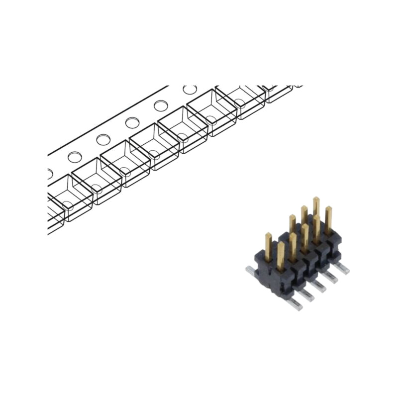 Conector: şiruri pini; tată; PIN: 10; 1,27mm; aurit; SMT; soclu; rolă Conector: şiruri pini; tată; PIN: 10; 1,27mm; aurit; SMT; soclu; rolă
