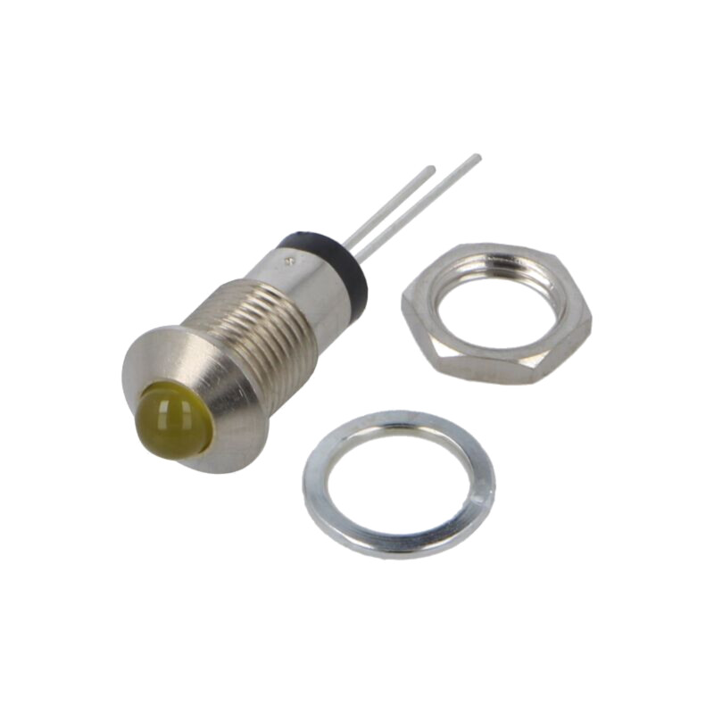 Lampă de control: LED; convex; galbenă; 2VDC; Ø8mm; MPC; metal Lampă de control: LED; convex; galbenă; 2VDC; Ø8mm; MPC; metal