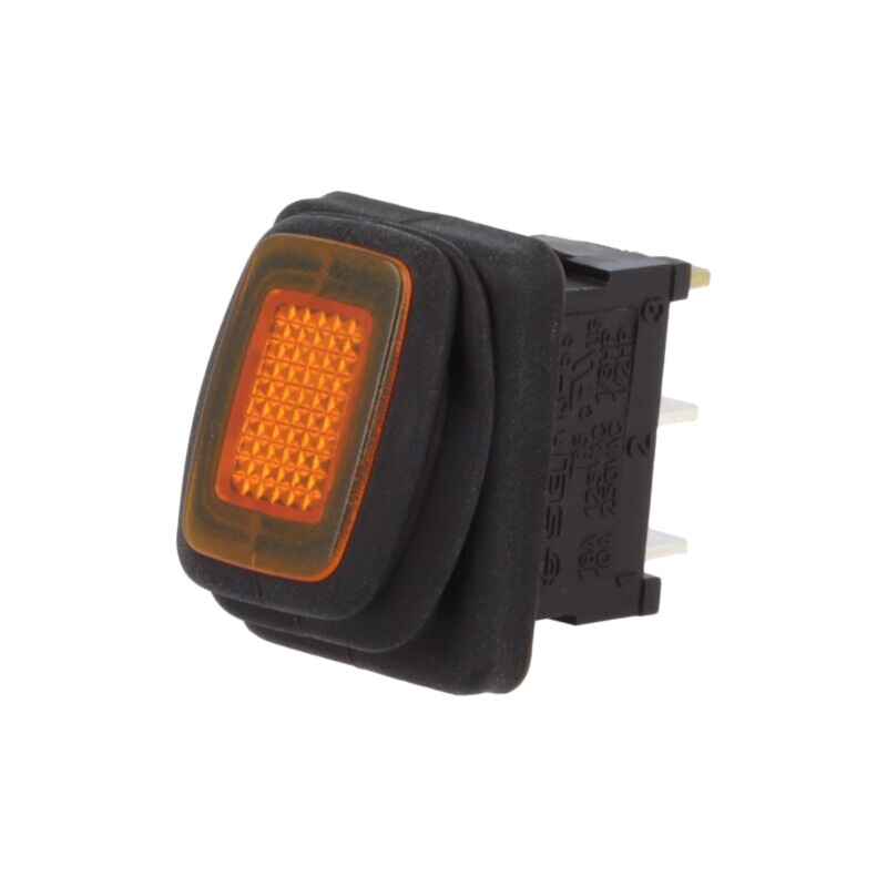 ROCKER; SPST; Poz: 2; ON-OFF; 10A/250VAC; portocalie; IP65; 250V