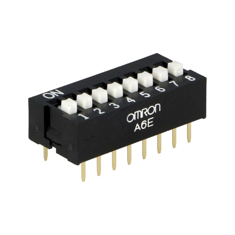 Comutator: DIP-SWITCH; Număr secţiuni: 8; ON-OFF; 0,025A/24VDC