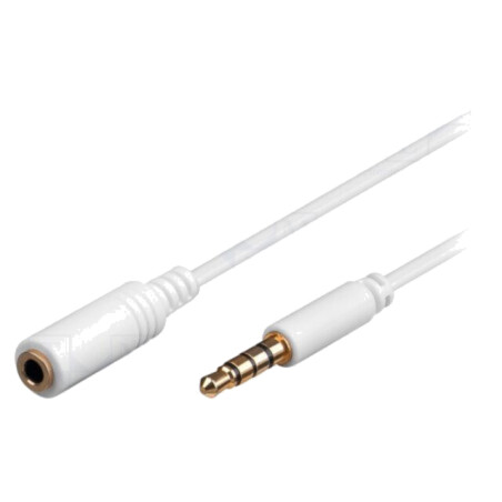 Cablu; Jack 3,5mm 4pin soclu,Jack 3,5mm 4pin mufă; 1m; alb; PVC