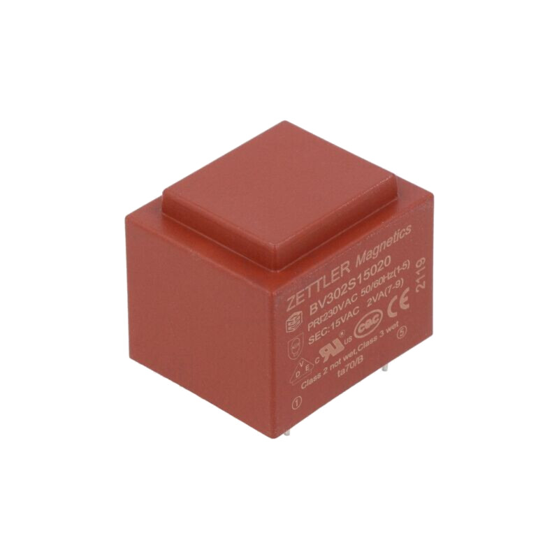 Transformator: încapsulat; 2VA; 230VAC; 15V; 133mA; PCB Transformator: încapsulat; 2VA; 230VAC; 15V; 133mA; PCB