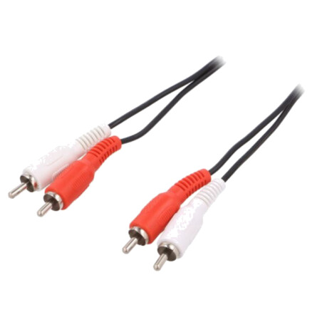 Cablu; RCA mufă x2,din ambele părţi; 2,5m; negru