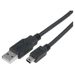 Cablu; USB 2.0; USB A mufă,USB B mini mufă; nichelat; 1,8m; negru