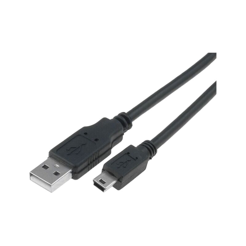 Cablu; USB 2.0; USB A mufă,USB B mini mufă; nichelat; 1,8m; negru Cablu; USB 2.0; USB A mufă,USB B mini mufă; nichelat; 1,8m; negru