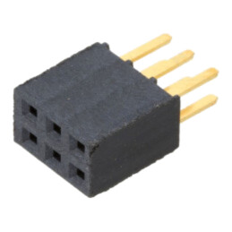 Conector: şiruri pini; mamă; PIN: 6; 2,54mm; aurit; THT; soclu; drept