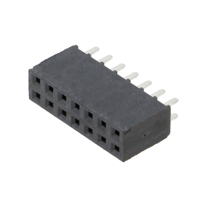 Conector: şiruri pini; mamă; PIN: 14; 2,54mm; gold flash; THT; soclu Conector: şiruri pini; mamă; PIN: 14; 2,54mm; gold flash; THT; soclu