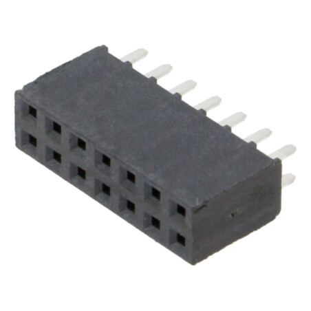 Conector: şiruri pini; mamă; PIN: 14; 2,54mm; gold flash; THT; soclu