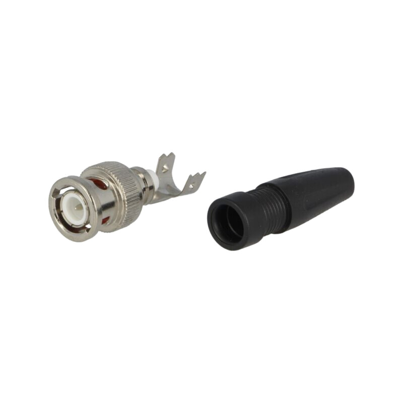 Conector: BNC; mufă; tată; cu manşon; drept; 50Ω; terminal cu şurub