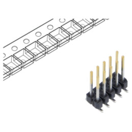 Conector: şiruri pini; tată; PIN: 10; 2,54mm; aurit; SMT; şir pini