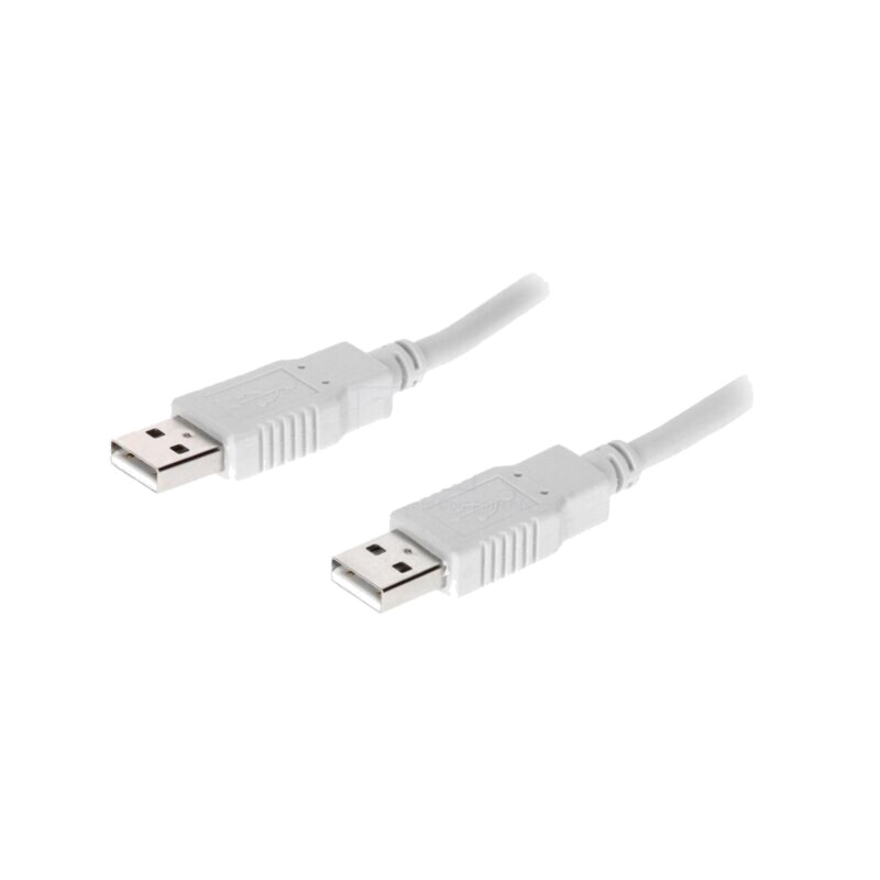 Cablu; USB 2.0; USB A mufă,din ambele părţi; 1,8m; gri; Fire: CCA