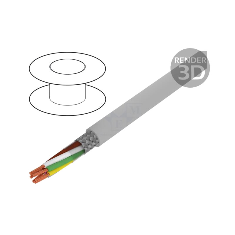 Cablu; BiT LiYCY; 6x0,5mm2; ecranat,tresă de cupru cositorit Cablu; BiT LiYCY; 6x0,5mm2; ecranat,tresă de cupru cositorit