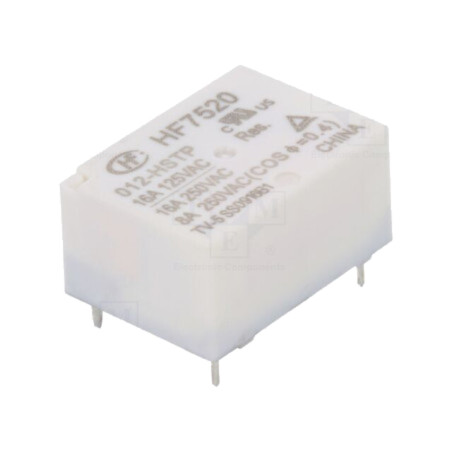 Releu: electromagnetic; SPST-NO; Ubobină: 12VDC; 16A; 16A/250VAC