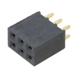 Conector: şiruri pini; mamă; PIN: 6; 2,54mm; aurit; THT; soclu; drept