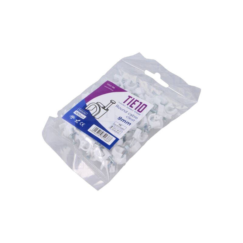 Element de susţinere; natural; pe cablu rotund; 100buc; cu cui Element de susţinere; natural; pe cablu rotund; 100buc; cu cui