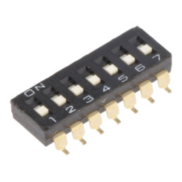 Comutator: DIP-SWITCH; Număr secţiuni: 7; ON-OFF; 0,025A/24VDC