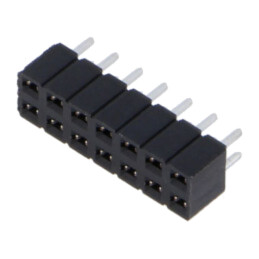 Conector: şiruri pini; mamă; PIN: 14; 2,54mm; cositorit; THT; soclu