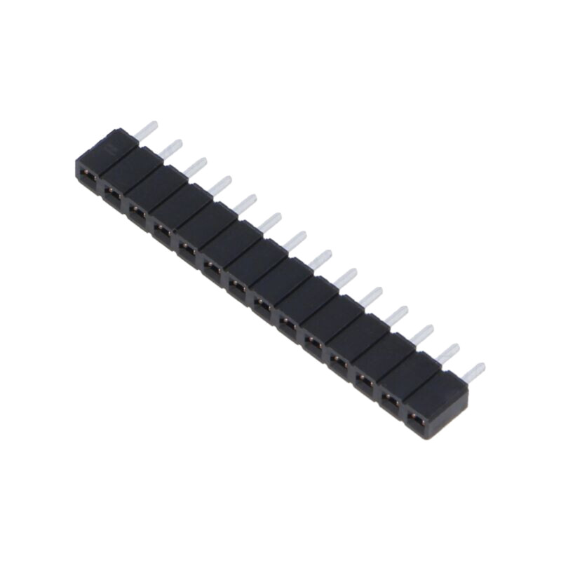 Conector: şiruri pini; mamă; PIN: 14; 2,54mm; cositorit; THT; soclu Conector: şiruri pini; mamă; PIN: 14; 2,54mm; cositorit; THT; soclu