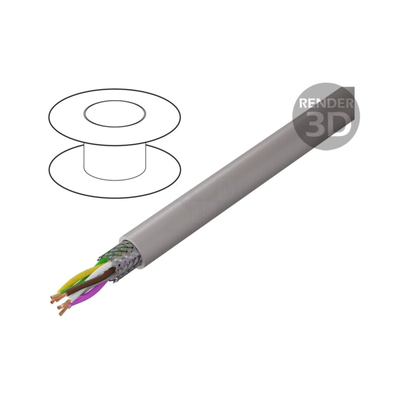 Cablu; UNITRONIC® LiHCH (TP); 3x2x0,14mm2; LSZH; gri-bej; 60V