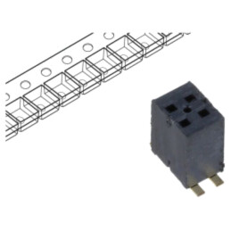 Conector: şiruri pini; tată; PIN: 4; 1,27mm; aurit; SMT; soclu; rolă