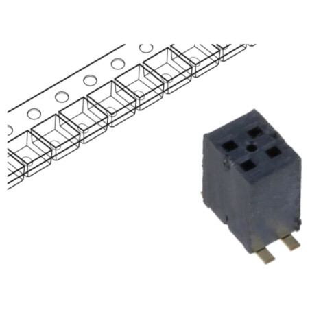 Conector: şiruri pini; tată; PIN: 4; 1,27mm; aurit; SMT; soclu; rolă
