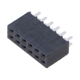 Conector: şiruri pini; mamă; PIN: 12; 2,54mm; gold flash; THT; soclu