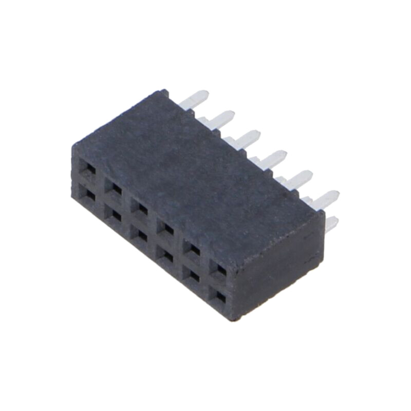 Conector: şiruri pini; mamă; PIN: 12; 2,54mm; gold flash; THT; soclu Conector: şiruri pini; mamă; PIN: 12; 2,54mm; gold flash; THT; soclu