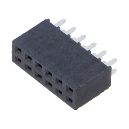 Conector: şiruri pini; mamă; PIN: 12; 2,54mm; gold flash; THT; soclu