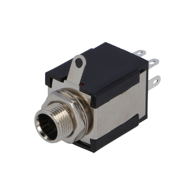 Conector: Jack 6,3mm; soclu; piste: 3; drept; pt.montare pe panou