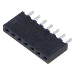 Conector: şiruri pini; mamă; PIN: 7; 2mm; gold flash; THT; soclu