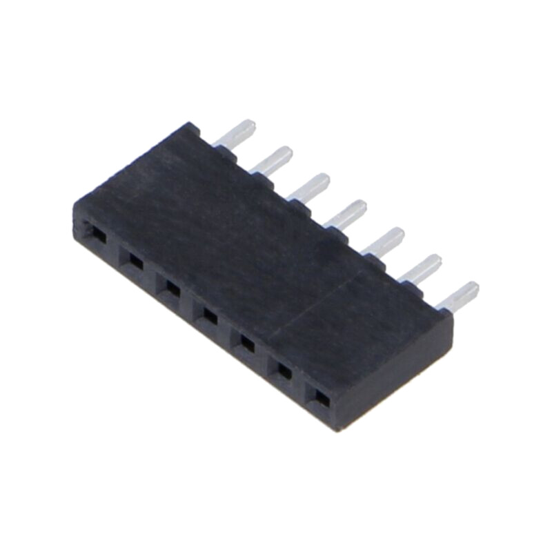 Conector: şiruri pini; mamă; PIN: 7; 2mm; gold flash; THT; soclu Conector: şiruri pini; mamă; PIN: 7; 2mm; gold flash; THT; soclu