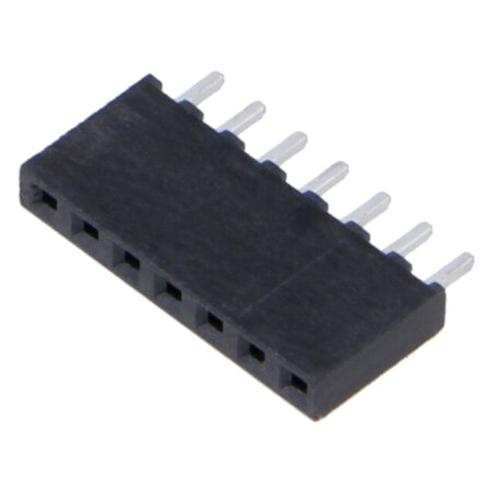 Conector: şiruri pini; mamă; PIN: 7; 2mm; gold flash; THT; soclu
