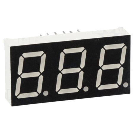 Afişaj: LED; cu 7 segmente; 14,2mm; 0,56"; Nr.car: 3; verde; 160mcd