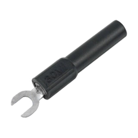 Adaptor; banană 4mm priză,mufă tip furcă; 60VDC; 36A; neagră