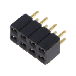 Conector: şiruri pini; mamă; PIN: 8; 2,54mm; aurit; THT; soclu