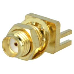 Conector: SMA; soclu; mamă; de margine,cu piuliţă de montare; SMT