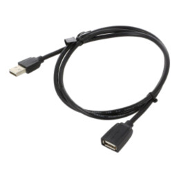 Cablu; USB 2.0; USB A soclu,USB A mufă; nichelat; 1m; negru; PVC