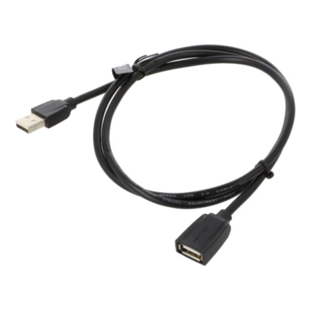 Cablu; USB 2.0; USB A soclu,USB A mufă; nichelat; 1m; negru; PVC
