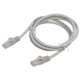 Patch cord; U/UTP; 6; litat; Cu; PVC; gri; 1,5m; 26AWG; Øcablu: 6,2mm