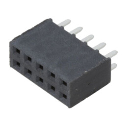 Conector: şiruri pini; mamă; PIN: 10; 2,54mm; gold flash; THT; soclu