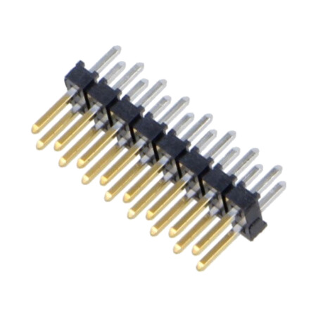 Conector: şiruri pini; tată; PIN: 16; 2mm; aurit; THT; şir pini
