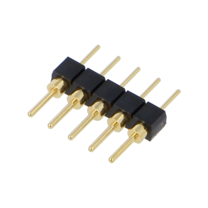 Conector: şiruri pini; tată; PIN: 5; 2,54mm; aurit; THT; şir pini Conector: şiruri pini; tată; PIN: 5; 2,54mm; aurit; THT; şir pini