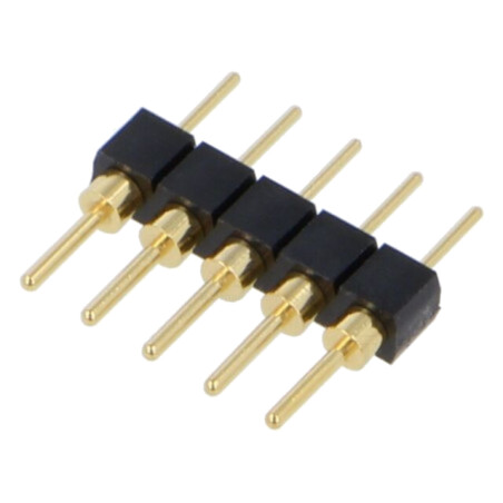 Conector: şiruri pini; tată; PIN: 5; 2,54mm; aurit; THT; şir pini