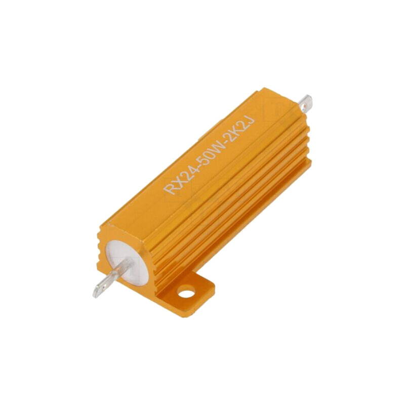 Rezistor: bobinat; cu radiator; 2,2kΩ; 50W; ±5%; 30ppm/°C; pt.lipit Rezistor: bobinat; cu radiator; 2,2kΩ; 50W; ±5%; 30ppm/°C; pt.lipit