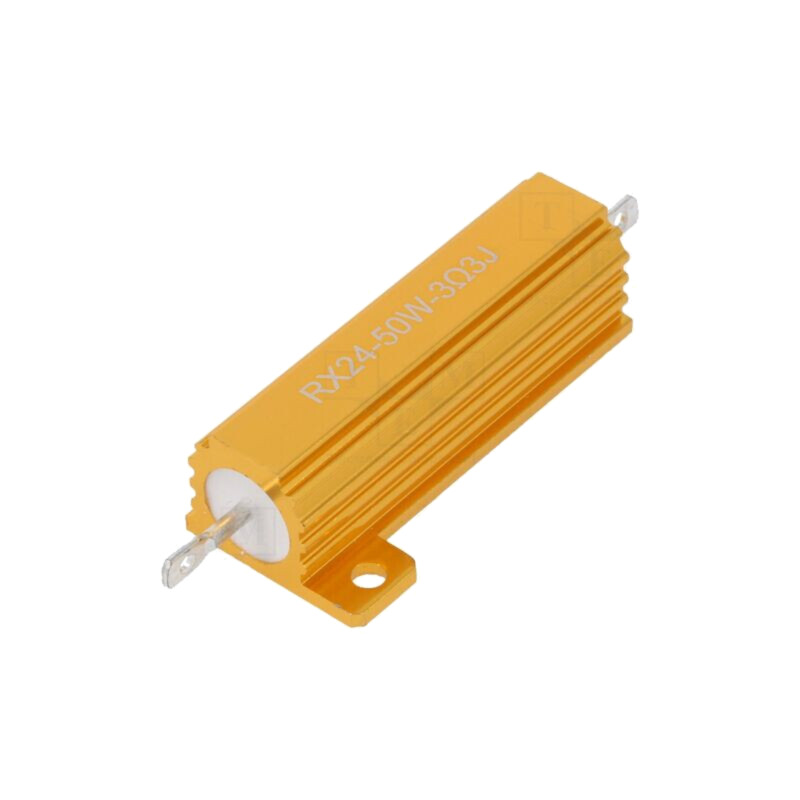 Rezistor: bobinat; cu radiator; 3,3Ω; 50W; ±5%; 50ppm/°C; pt.lipit Rezistor: bobinat; cu radiator; 3,3Ω; 50W; ±5%; 50ppm/°C; pt.lipit