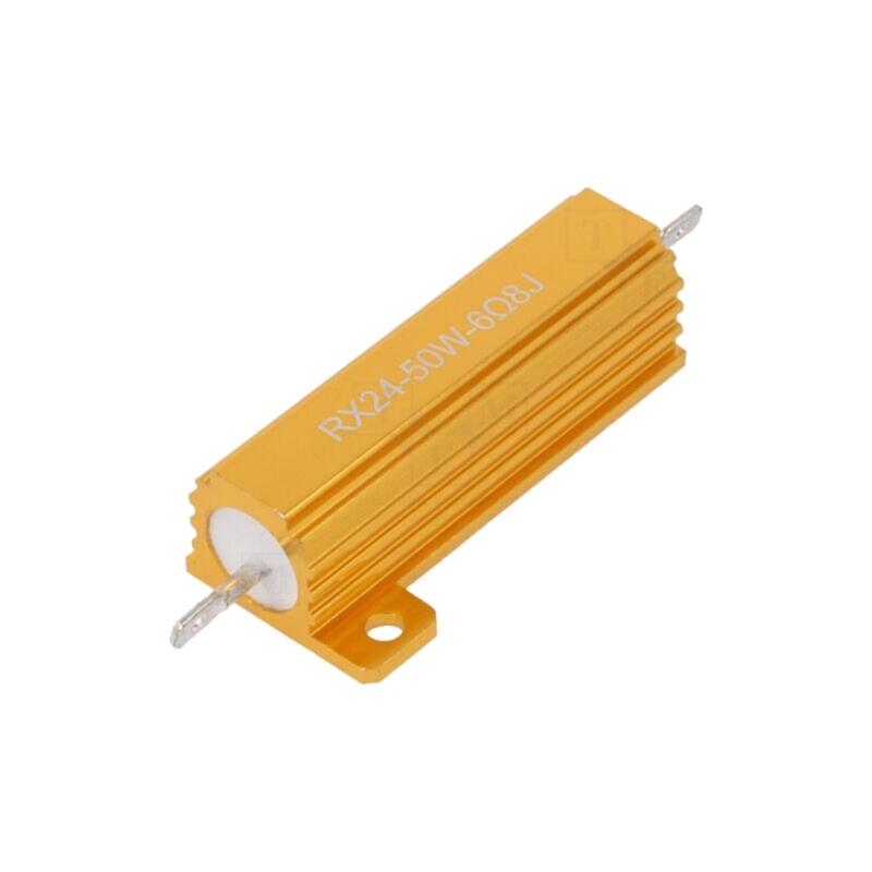 Rezistor: bobinat; cu radiator; 6,8Ω; 50W; ±5%; 50ppm/°C; pt.lipit Rezistor: bobinat; cu radiator; 6,8Ω; 50W; ±5%; 50ppm/°C; pt.lipit